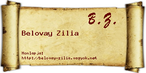 Belovay Zilia névjegykártya